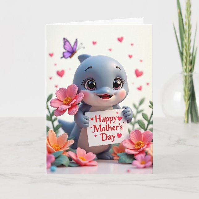 Polka Dot Aquatic Friend Mother Card (Front)