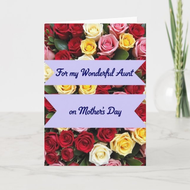 Polka Dot Aunt Wonderful Day Card (Front)