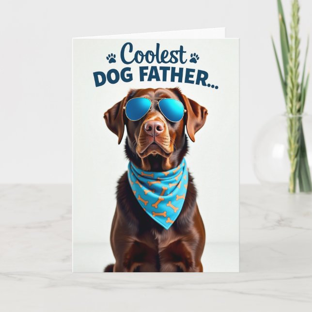 Polka Dot Aviator Pup Portrait Card (Front)