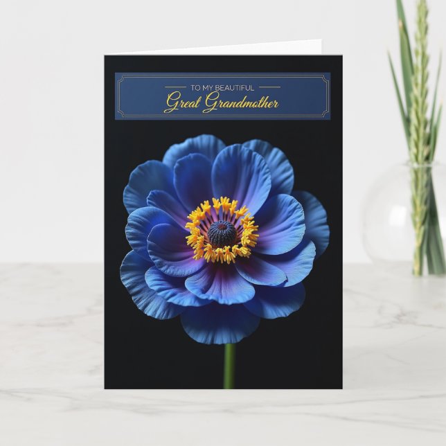 Polka Dot Azure Bloom Card (Front)