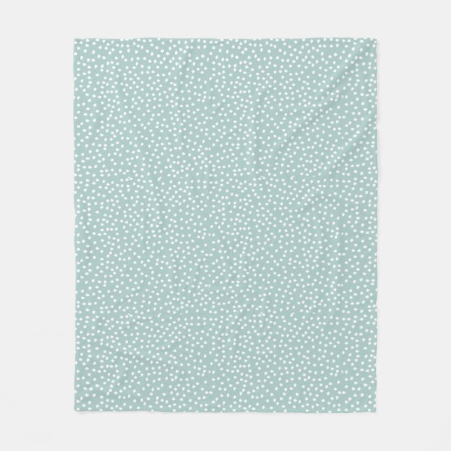 Polka Dot baby Aqua and White Fleece Blanket (Front)