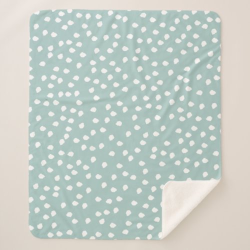 Polka Dot baby Aqua and White Sherpa Blanket