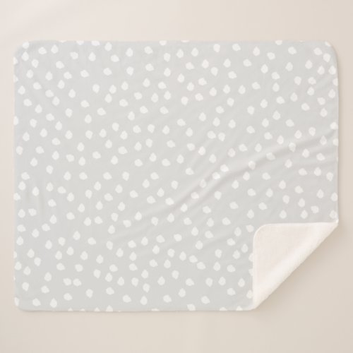 Polka Dot baby Gray and white Sherpa Blanket