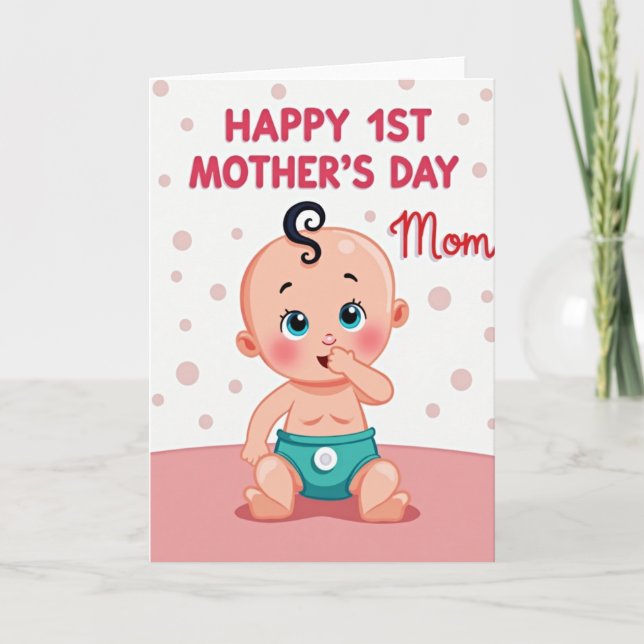 Polka Dot Baby Mothers Day Card (Front)
