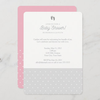 Polka dot baby shower invitation