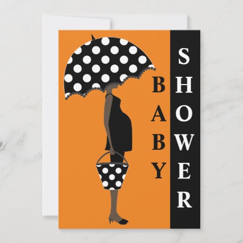 Polka Dot Baby Shower Invitations Orange