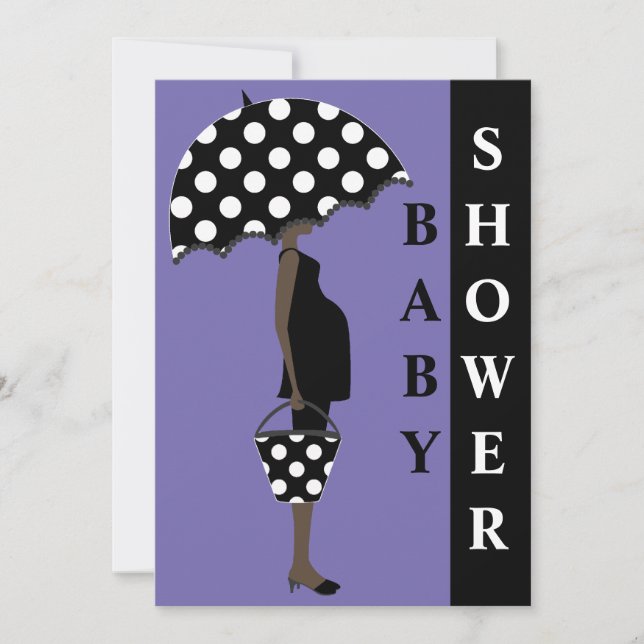Polka Dot Baby Shower Invitations {Purple} (Front)