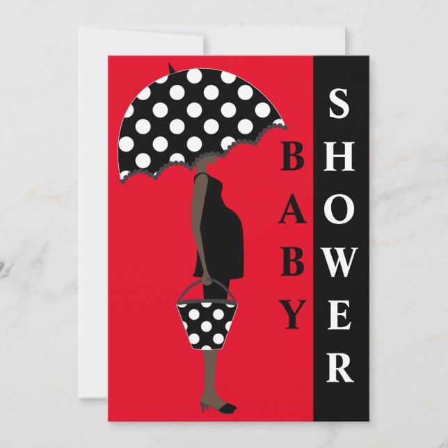 Polka Dot Baby Shower Invitations {Red} (Front)