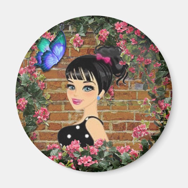 Polka dot baby shower magnet (Front)