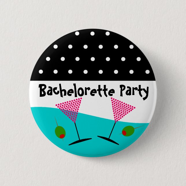 Polka Dot Bachelorette Party Button (Front)
