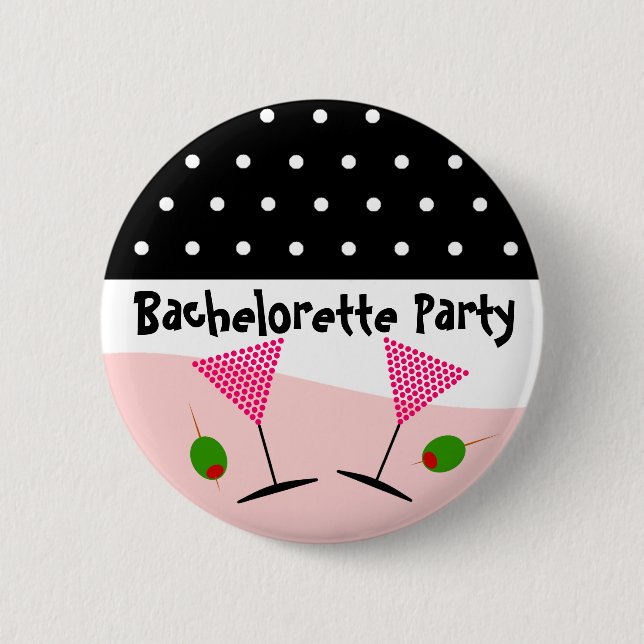 Polka Dot Bachelorette Party Pinback Button (Front)