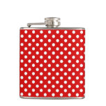 Polka dot background hip flask
