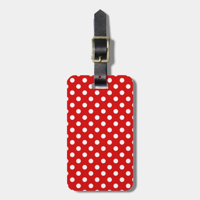 Polka dot background luggage tag (Front Vertical)