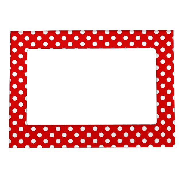Polka dot background magnetic photo frame (Front)