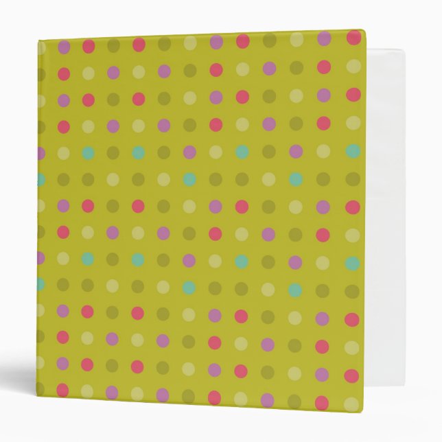 Polka-dot background pattern 3 ring binder (Front/Inside)