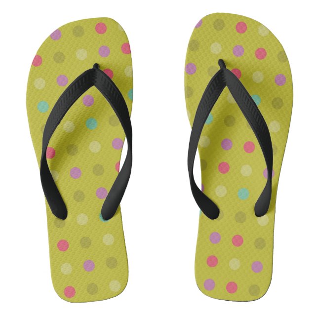 Polka-dot background pattern flip flops (Footbed)