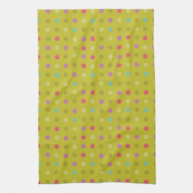 Polka-dot background pattern kitchen towel (Vertical)