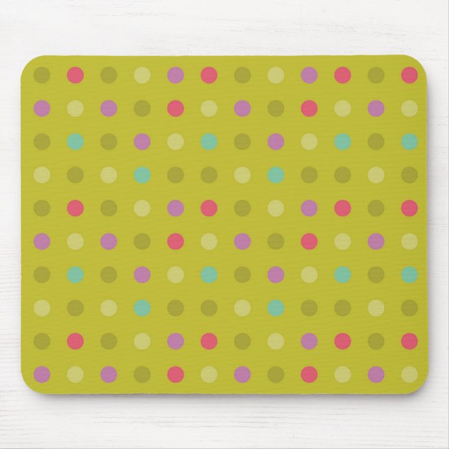 Polka-dot background pattern mouse pad (Front)