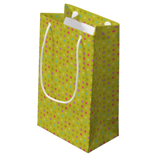 Polka-dot background pattern small gift bag (Back Angled)