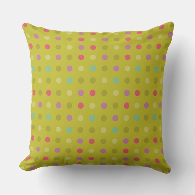 Polka-dot background pattern throw pillow (Front)