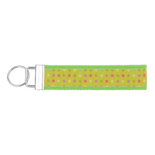 Polka-dot background pattern wrist keychain