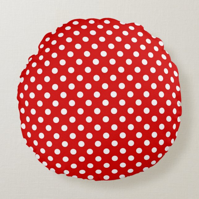 Polka dot background round pillow (Front)