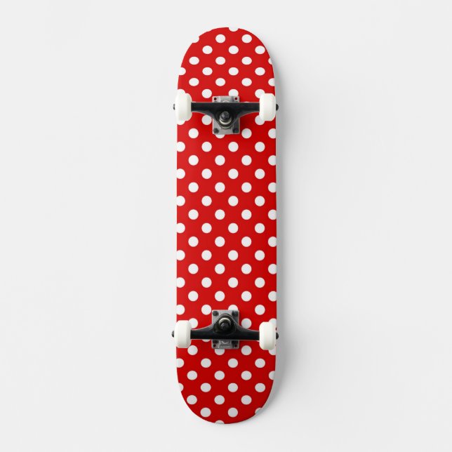 Polka dot background skateboard deck (Front)