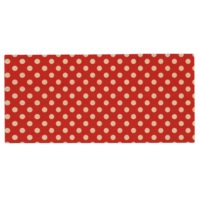 Polka dot background wood USB flash drive (Front)