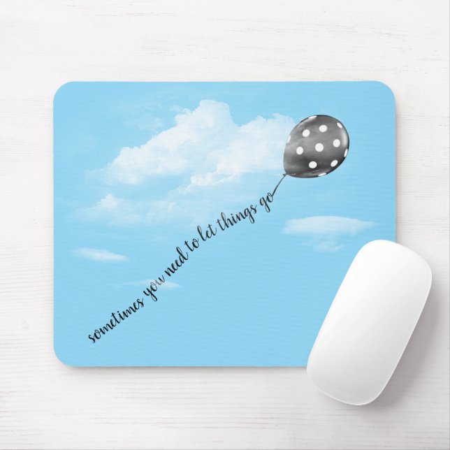 Polka Dot Balloon With Quote Mouse Pad (With Mouse)