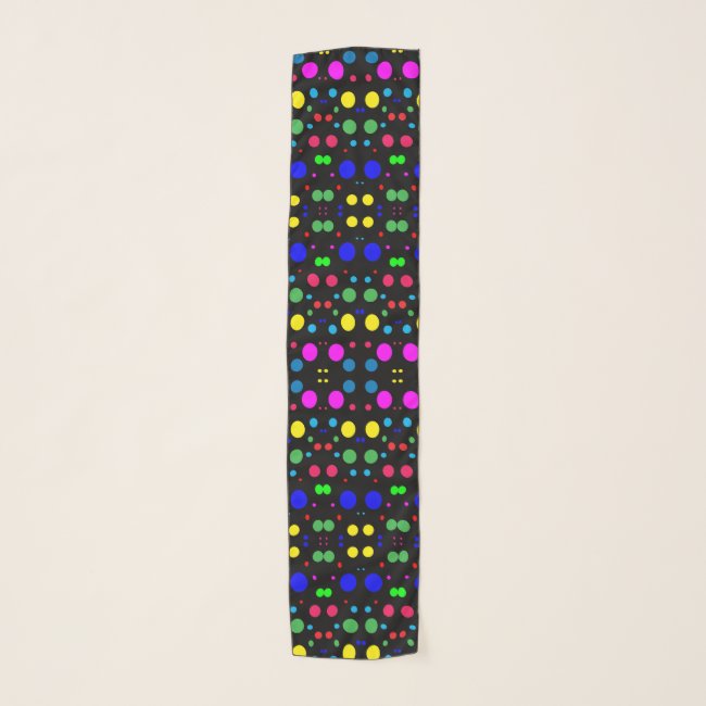 Polka Dot Balloons Abstract Pattern Chiffon Scarf