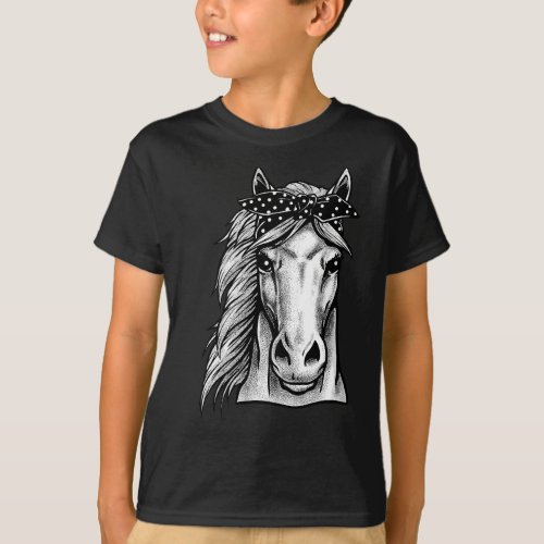 Polka Dot Bandana Horse _ Horse Trainer Art For A  T_Shirt