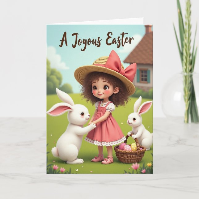 Polka Dot Basket Holiday Card (Front)