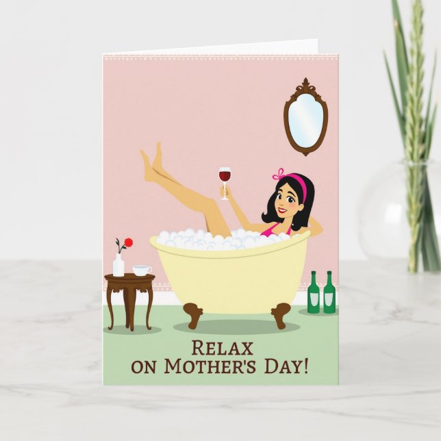 Polka Dot Bath Time Card (Front)