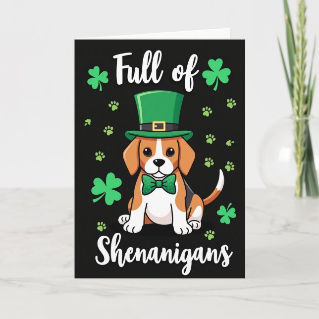 Polka Dot Beagle Shenanigans Card (Front)