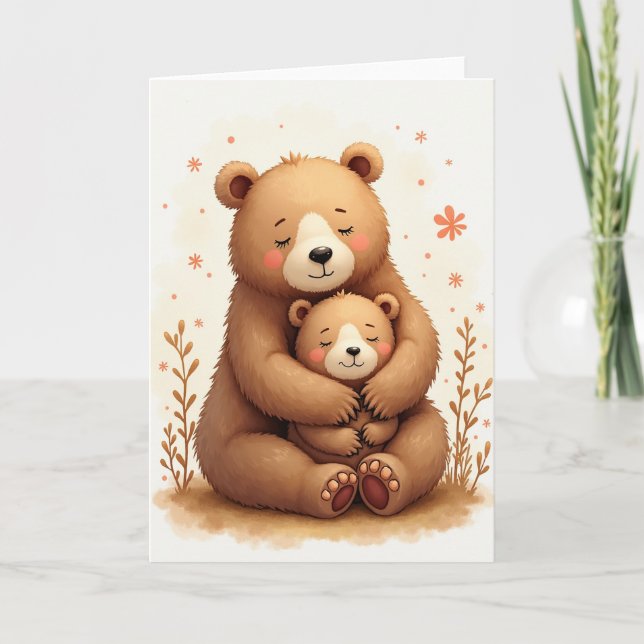 Polka Dot Bear Hugs Card (Front)