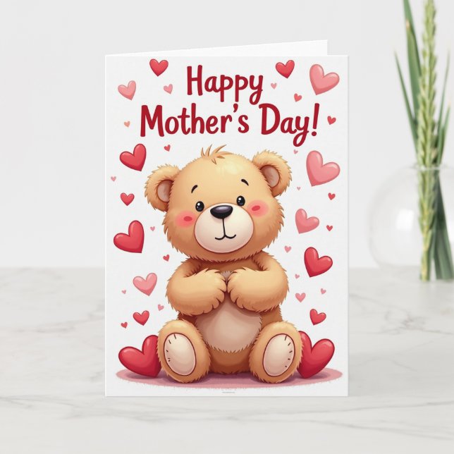 Polka Dot Bear Love Card (Front)
