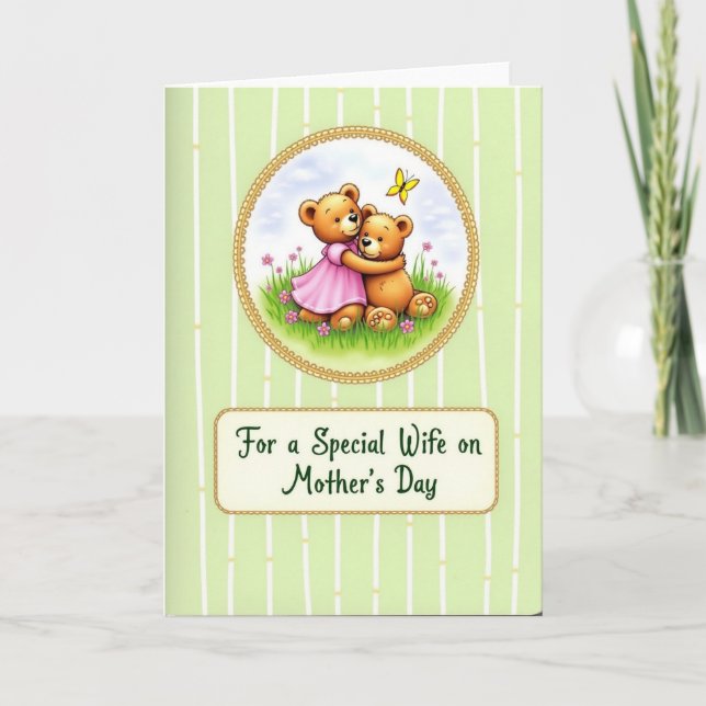 Polka Dot Bears Hugs Greeting Card (Front)