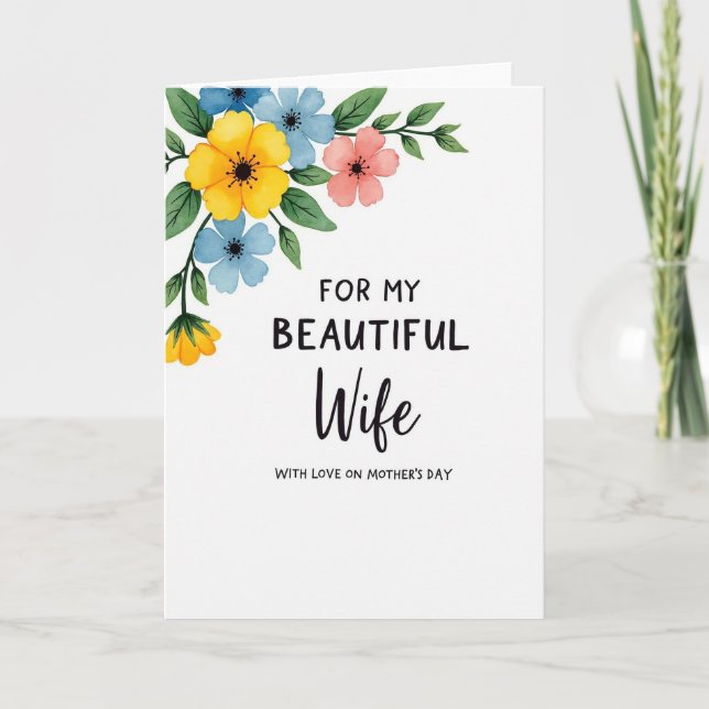 Polka Dot Beautiful Wife Card (Front)