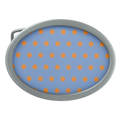 Polka Dot Belt Buckle Denim Blue  Orange