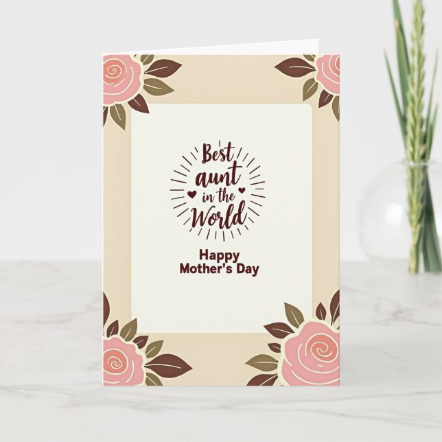 Polka Dot Best Aunt Mothers Day Card (Front)