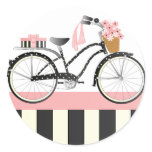 Polka Dot Bicycle Classic Round Sticker