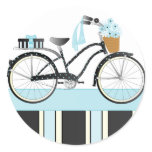 Polka Dot Bicycle Classic Round Sticker