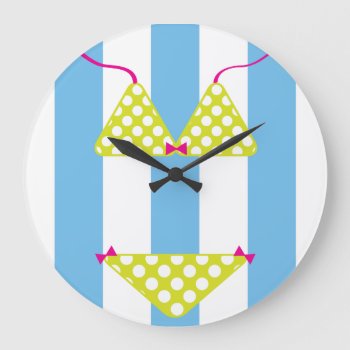 Polka Dot Bikini Wall Clock by GemAnn at Zazzle