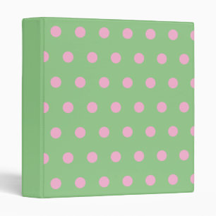Polka Dot Binder (Sage Green & Pastel Pink)