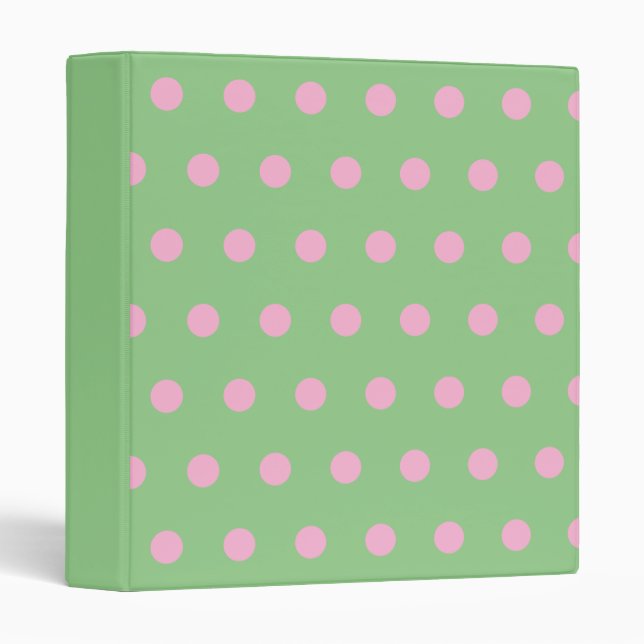 Polka Dot Binder (Sage Green & Pastel Pink) (Front/Spine)