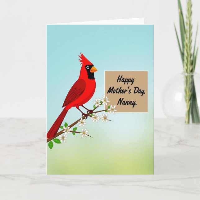Polka Dot Bird Branch Art Card (Front)
