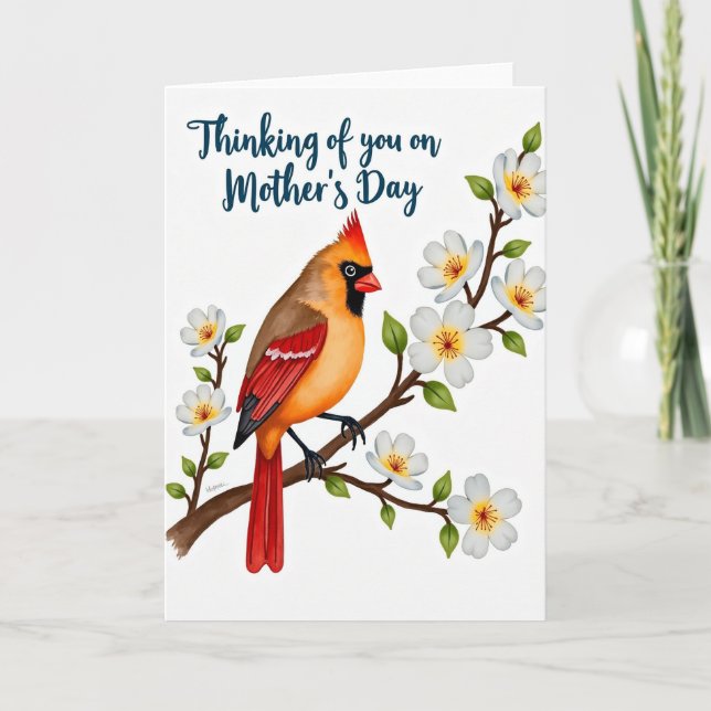 Polka Dot Bird Spring Card (Front)
