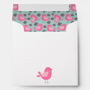 Polka Dot Birds and Flowers Envelope