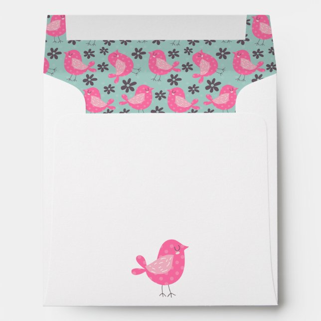 Polka Dot Birds and Flowers Envelope (Back (Bottom))