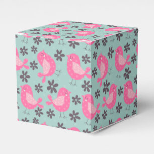 Polka Dot Birds and Flowers Favor Boxes